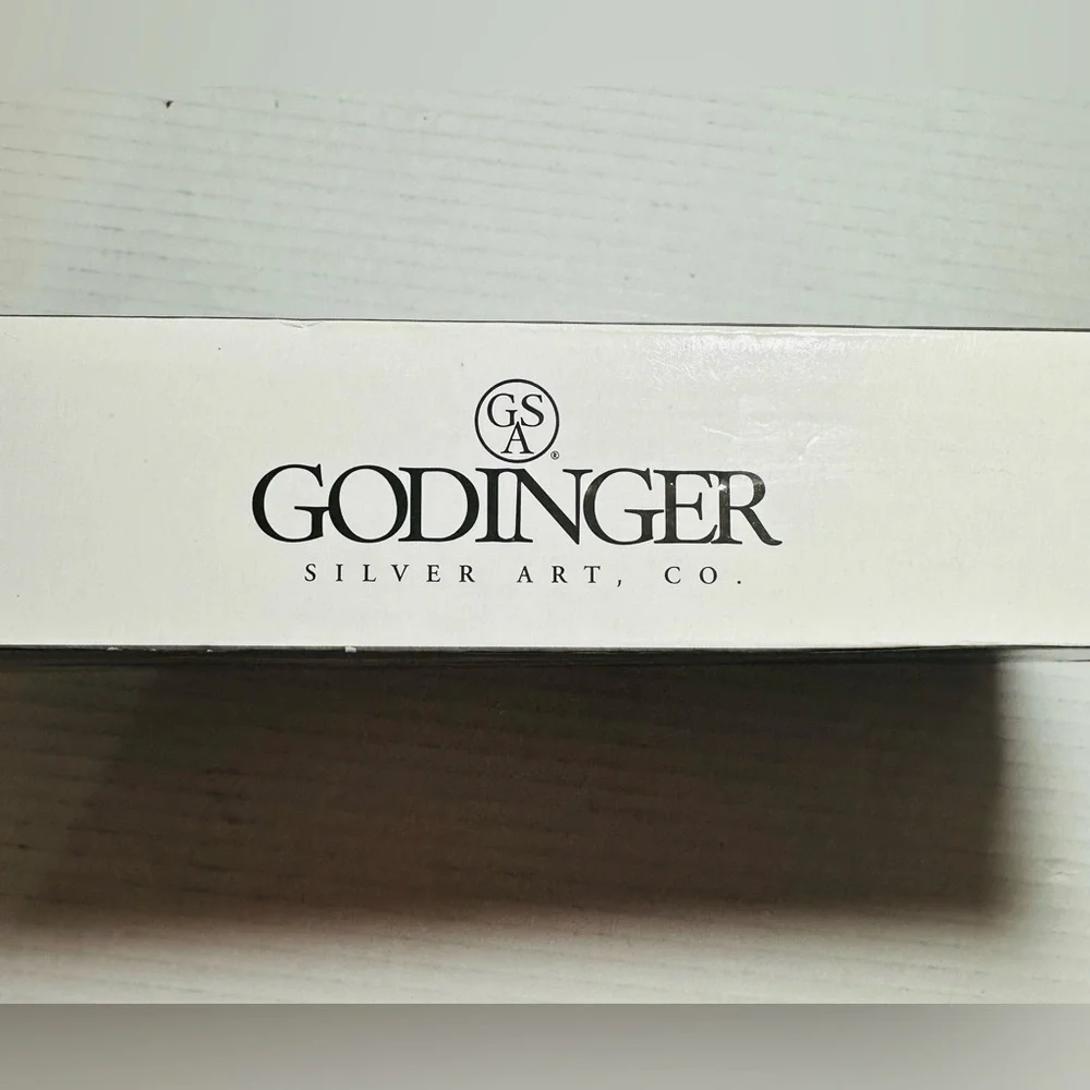 Godinger Art Co. Silver Plated 3 Pc. Hostess Serving Set w/ Porcelain Handle New